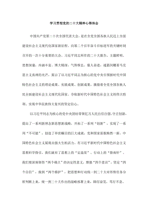 学习贯彻党的二十大精神心得体会.docx