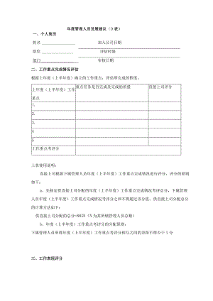 年度管理人员发展建议.docx
