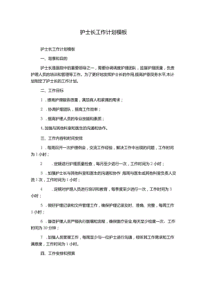 护士长工作计划模板.docx