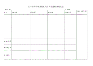 医疗废物管理及污水处理质量持续改进记录.docx