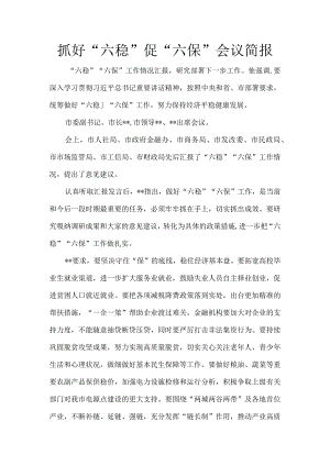 抓好“六稳”促“六保”会议简报5.docx