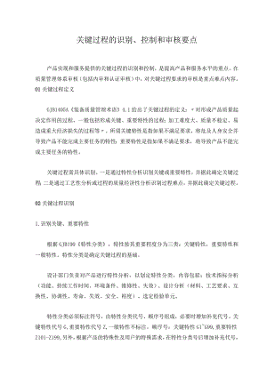 关键过程的识别、控制和审核要点.docx