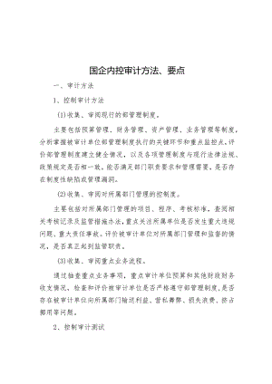 国企内控审计方法、要点.docx