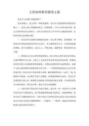 大班幼师教育随笔2篇.docx