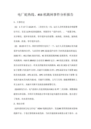 其他伤害-电厂蛇热线、＃11机跳闸事件分析报告.docx