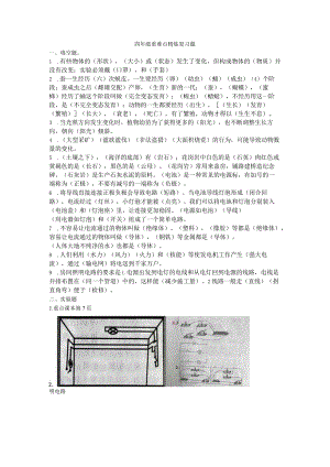 四年级科学重难点精炼复习题.docx