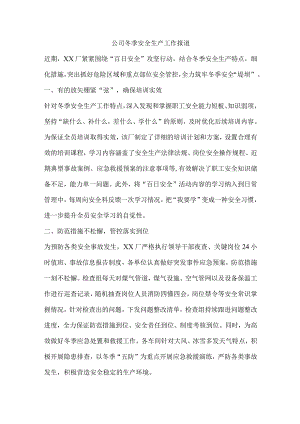公司冬季安全生产工作报道.docx