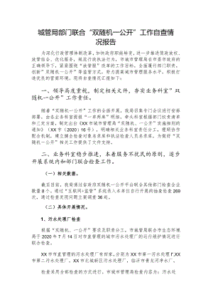 城管局部门联合“双随机一公开”工作自查情况报告.docx