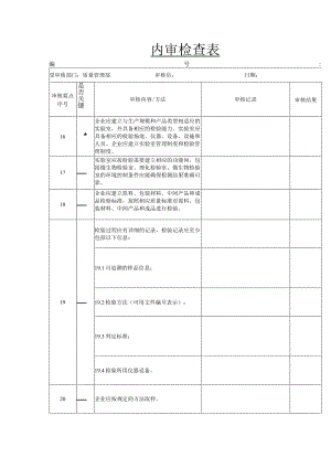 内审检查表（化妆品企业质量管理部）.docx