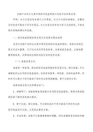 农副产品综合交易市场经济效益预测与风险评估结果呈现.docx