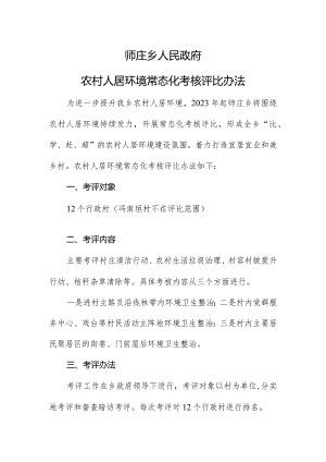 师庄乡农村人居环境常态化考核评比办法.docx