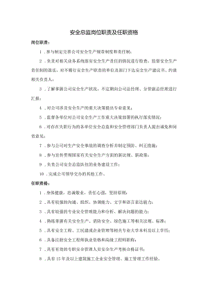 安全总监岗位职责及任职资格.docx