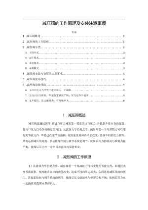 减压阀的工作原理及安装注意事项.docx