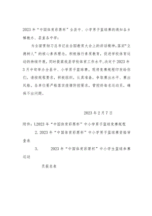 2023年春季中小学校园男子篮球赛比赛规程范文.docx