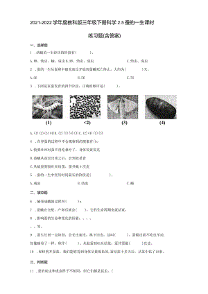 2-6蚕的一生（练习）－2021-2022学年科学三年级下册.docx