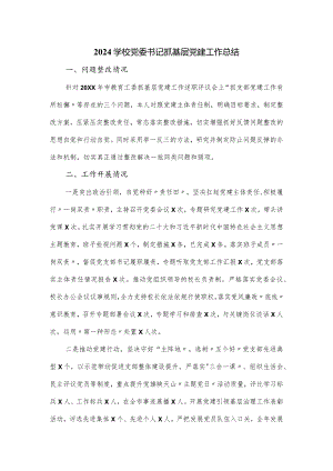 2024学校党委书记抓基层党建工作总结.docx