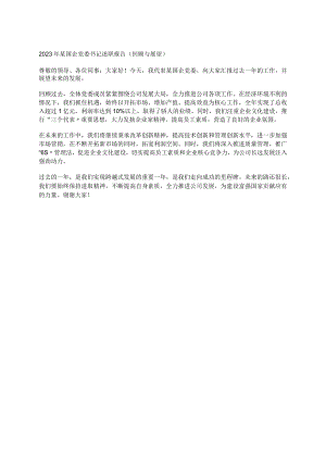 2023年某国企党委书记述职报告(回顾与展望).docx
