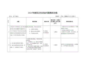 (班子)2024年度民主生活会问题整改台账.docx
