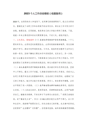 2023个人工作总结模板.docx