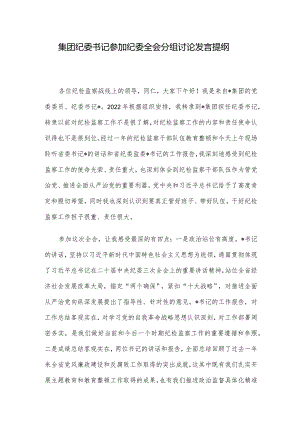 集团纪委书记参加纪委全会分组讨论发言提纲.docx
