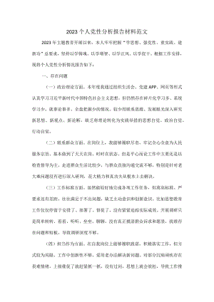 2023个人党性分析报告材料范文.docx