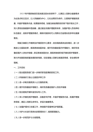 2023年度护理工作计划.docx