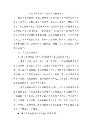 办公室副主任六个方面个人检查发言.docx