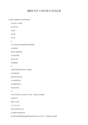 2023年护士岗位练兵考试试卷及答案.docx