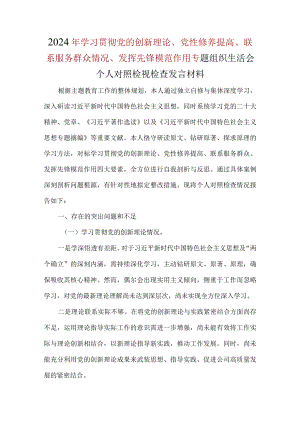 第二：检视党性修养提高情况方面存在的问题合集资料.docx