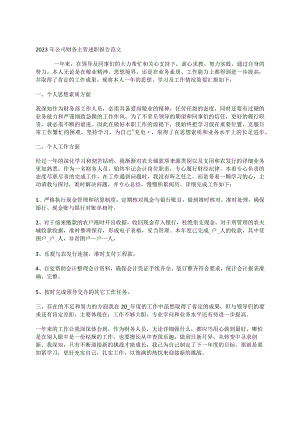 2023年公司财务主管述职报告范文.docx