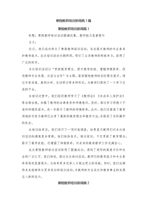 2023-2024学年上学期寒假教师培训新闻稿3篇.docx