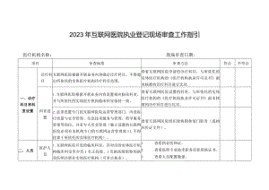 2023年互联网医院执业登记现场审查工作指引.docx