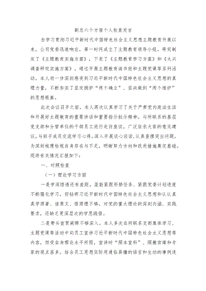 副总六个方面个人检查发言.docx