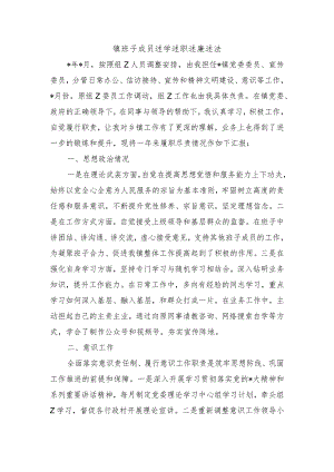 镇班子成员述学述职述廉述法.docx