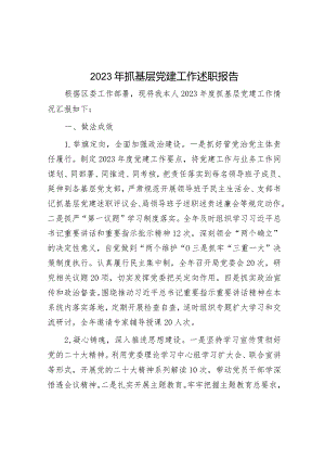 2023年抓基层党建工作述职报告.docx