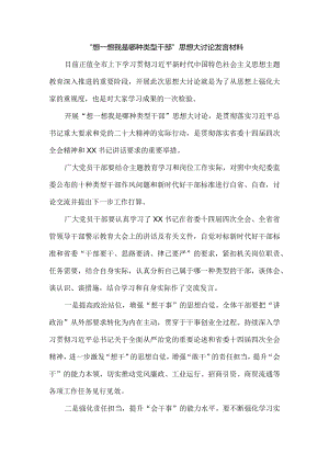 2023“想一想我是哪种类型干部”思想大讨论发言材料一.docx