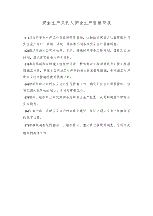 1、安全生产负责人安全生产管理制度.docx