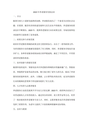 2023年养老服务发展总结.docx
