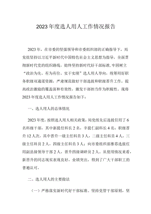 2023年度选人用人工作情况报告.docx