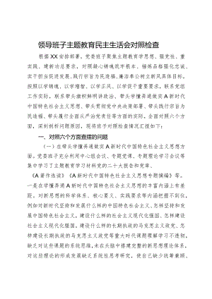 2023年主题教育民主生活会班子对照检查4200字（最新6个方面“践行宗旨、服务人民”）.docx