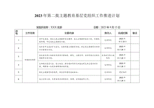 2023年第二批主题教育基层党组织工作推进计划.docx