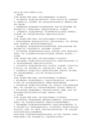 2023幼儿园上学期五大领域教学工作总结.docx