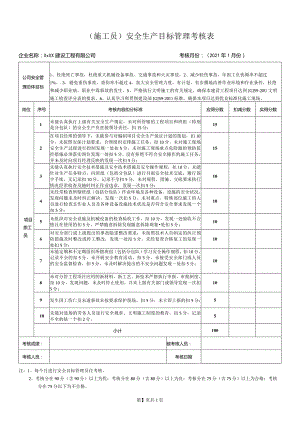 施工员安全生产目标管理考核表.docx