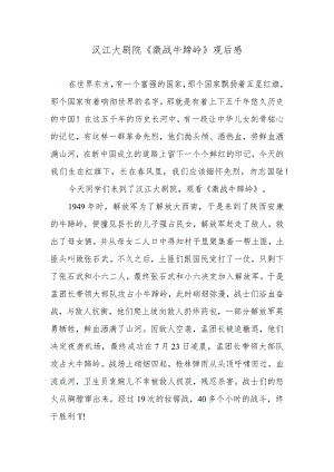 汉江大剧院《激战牛蹄岭》观后感2篇.docx