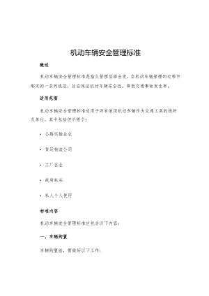机动车辆安全管理标准.docx
