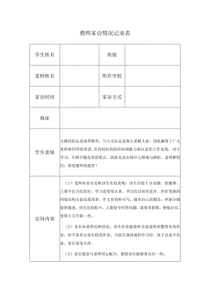 教师家访情况记录表.docx