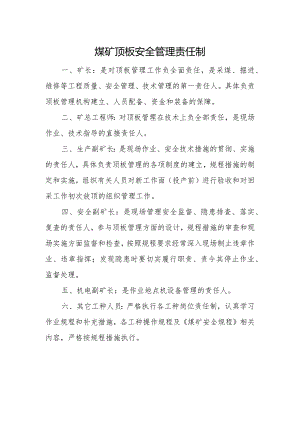煤矿顶板安全管理责任制.docx