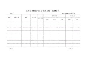某医疗器械公司质量手册表格(DOC82页).docx