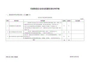 机械制造企业安全质量标准化考评表.docx