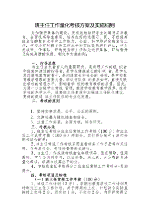 班主任工作量化考核方案及实施细则.docx